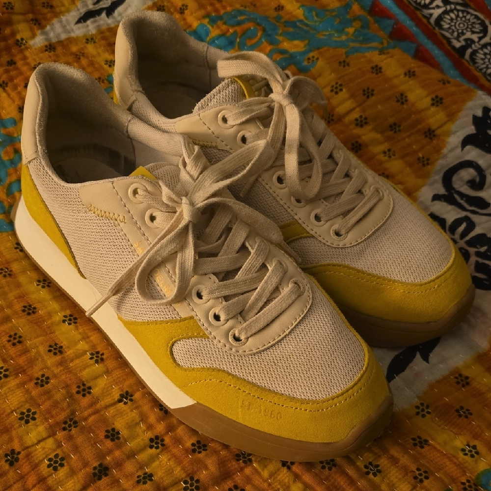 Sam Edleman NY Beige and Yellow Women's Sneakers
